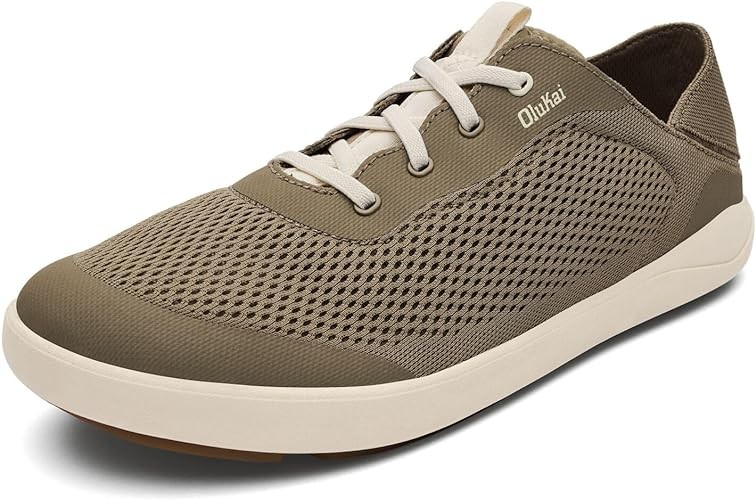 OLUKAI Moku Pae Men's Boat Shoes, No Tie Laces & Stretch Construction, Lightweight & Breathable Mesh, Comfort Fit & Wet Grip Rubber Soles