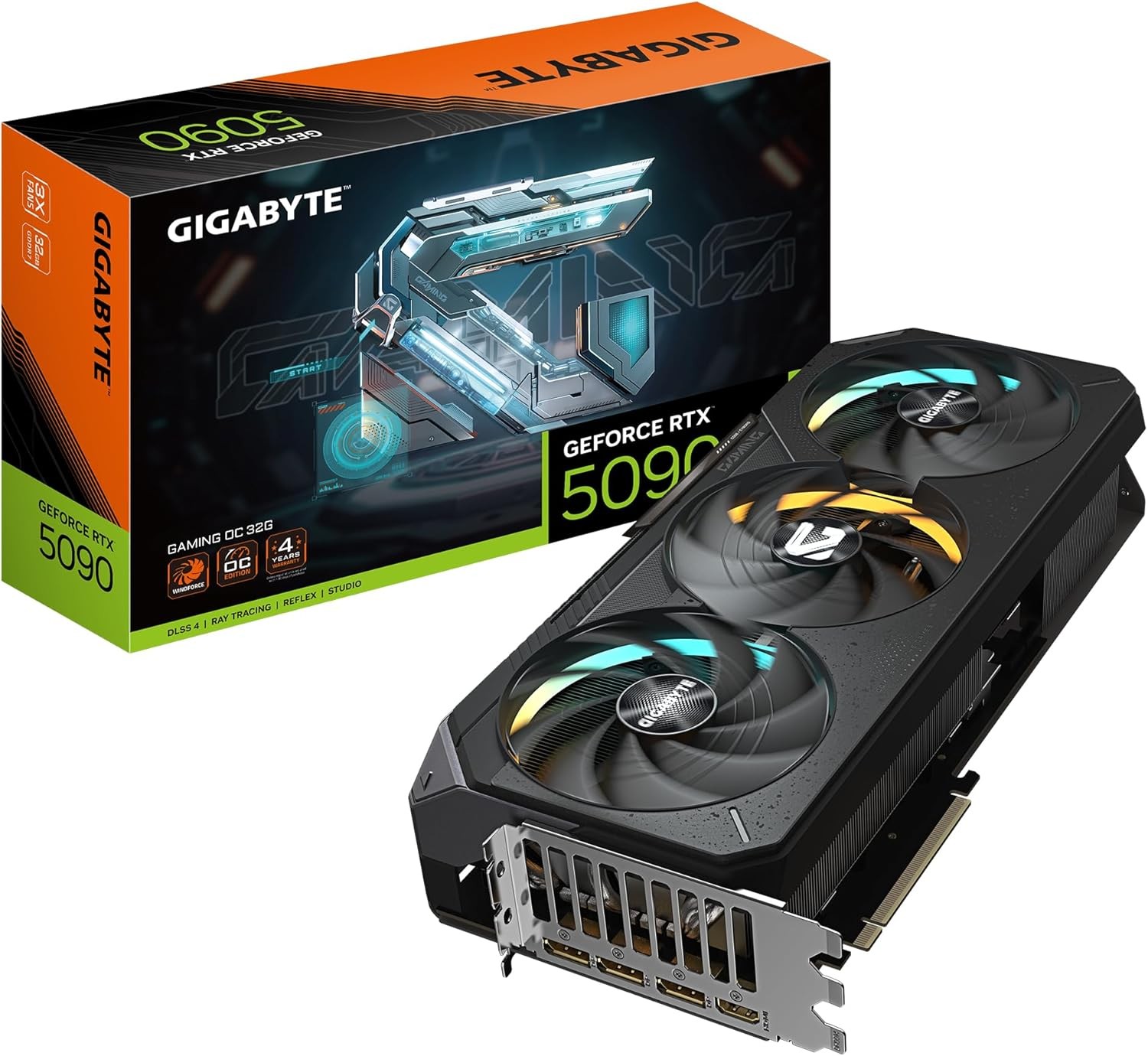 Gigabyte GeForce RTX 5090 Gaming OC 32G Graphics Card - 32GB GDDR7, 512bit, PCI-E 5.0, 2550MHz Core Clock, 3 x DP 2.1a, 1 x HDMI 2.1b, NVIDIA DLSS 4, GV-N5090GAMING OC-32GD