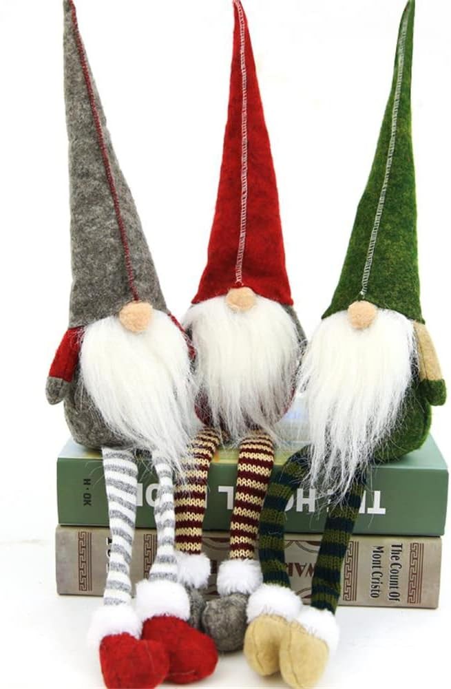 NEILDEN 3pcs Swedish gnome, Chirstmas Plush Toy, Scandinavian Style Decor, Dangle Leg Shelf sitters